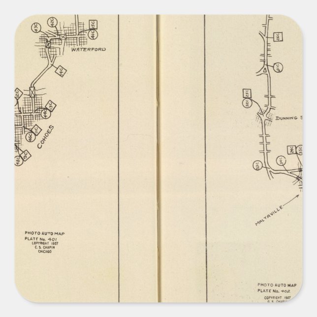 Index map Albany, Saratoga Springs Square Sticker (Front)