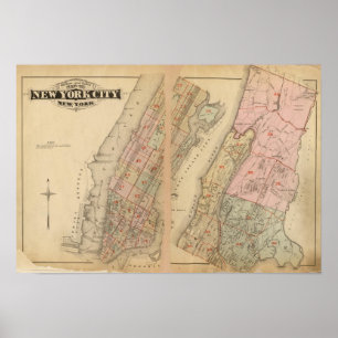 Index map Atlas, city of New York Poster