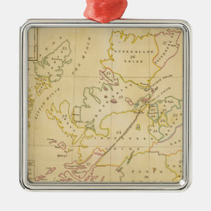 Index map metal tree decoration