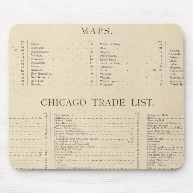 Index New commercial atlas Mouse Pad (Front)