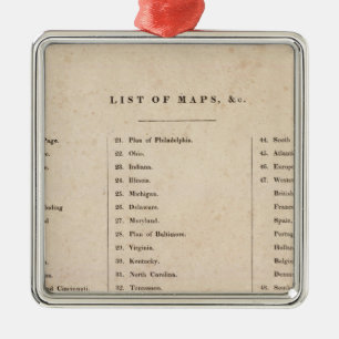 Index of General Atlas of the World Metal Ornament