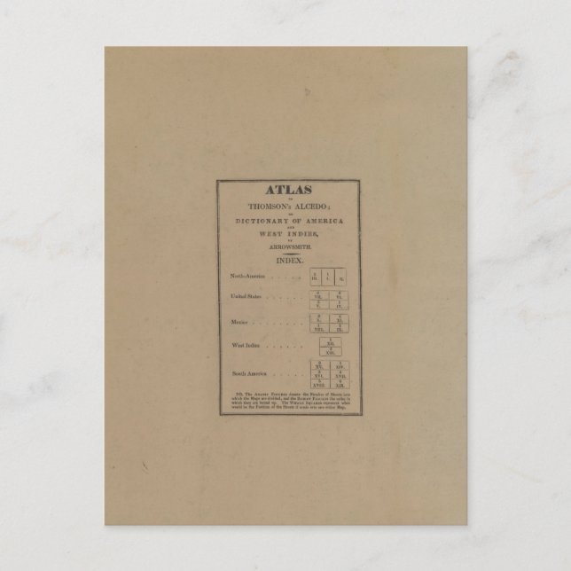 Index to Atlas Postcard (Front)