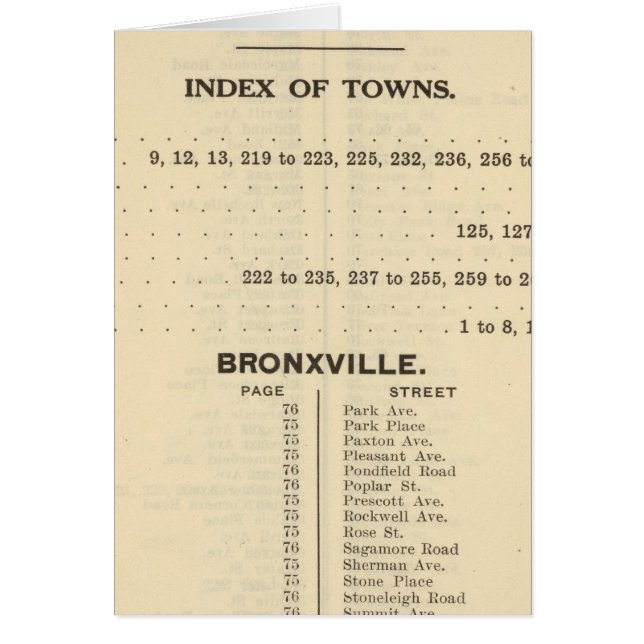 Index Towns, Bronxville (Front)