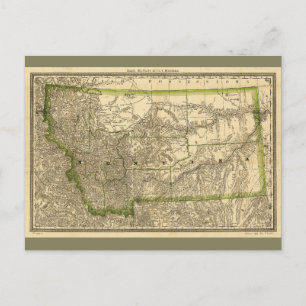 Indexed County Map of Montana (1881) Postcard