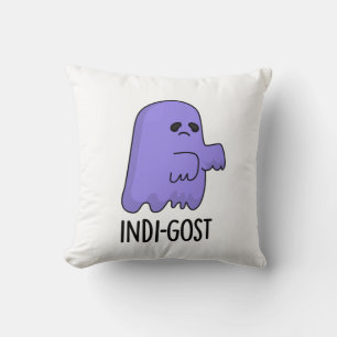 Indi-gost Funny Halloween Indigo Ghost Pun  Cushion