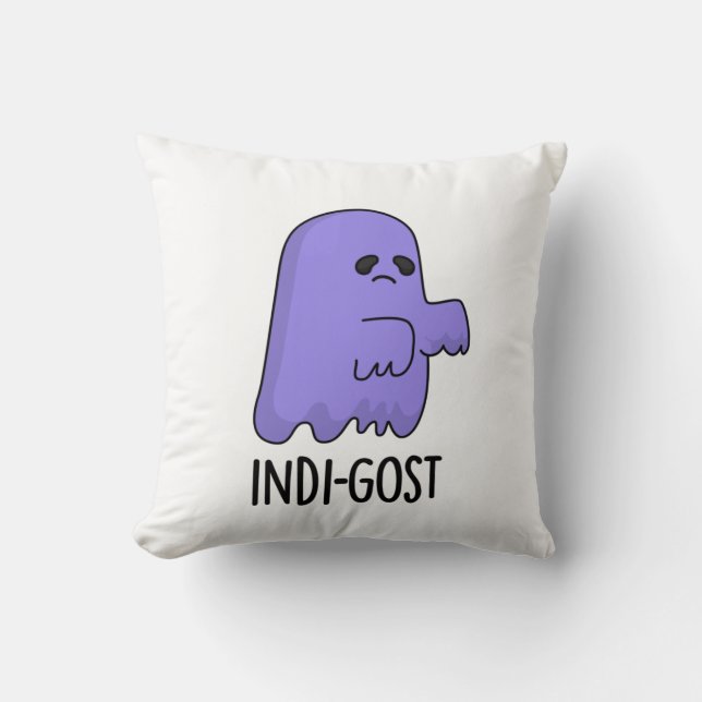Indi-gost Funny Halloween Indigo Ghost Pun  Cushion (Front)
