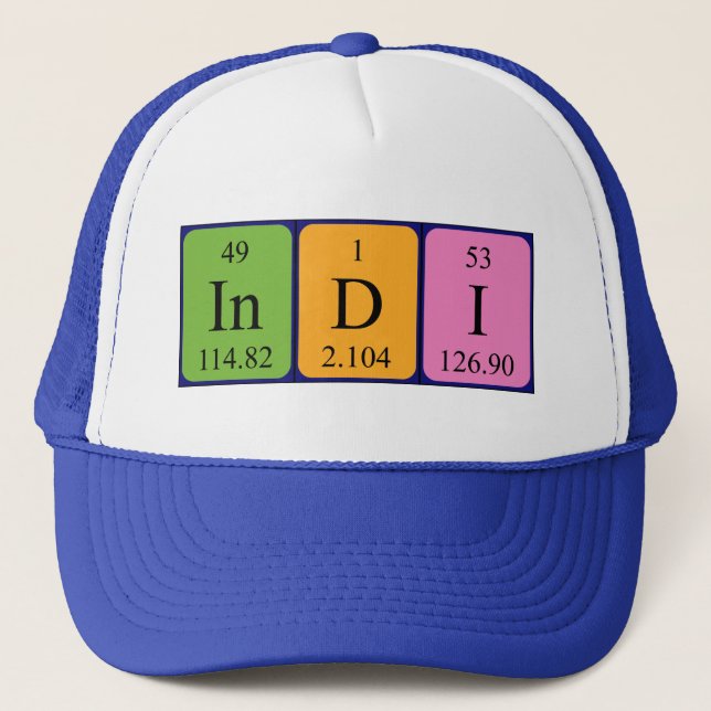 Indi periodic table name hat (Front)
