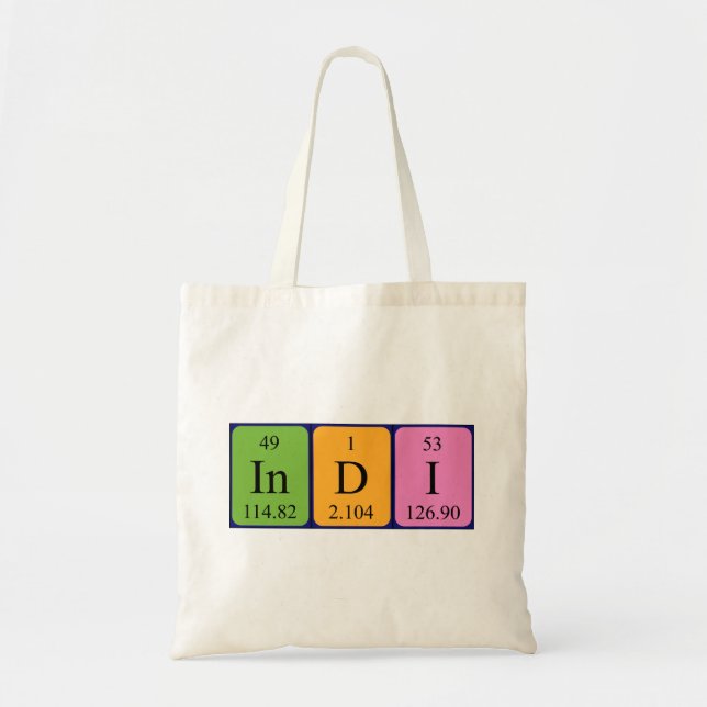 Indi periodic table name tote bag (Front)