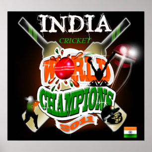 India 2011 ICC Cricket World Cup Champions Poster