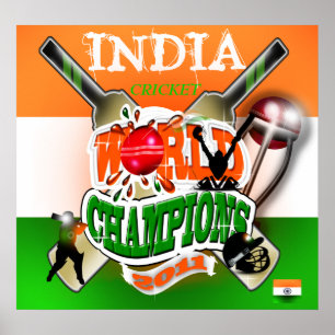 India 2011 ICC Cricket World Cup Champions Poster