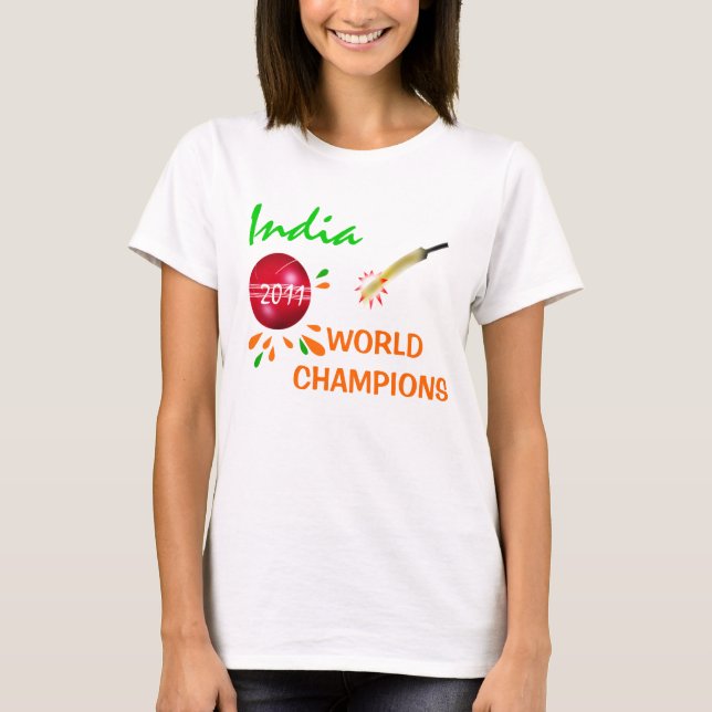 India 2011 ICC Cricket World Cup Champions T-Shirt (Front)