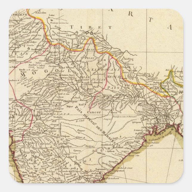 India 2 square sticker (Front)