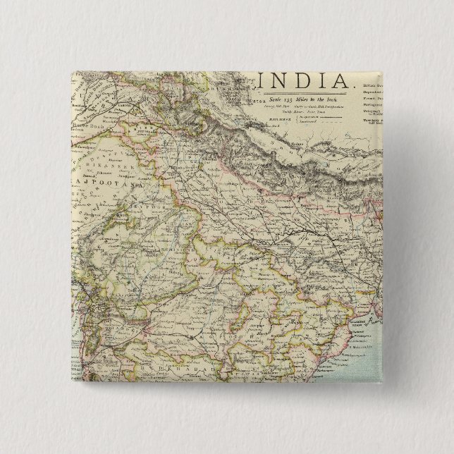 India 5 15 cm square badge (Front)