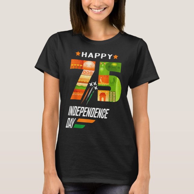 India 75th Independence Day India Independence Day T-Shirt (Front)