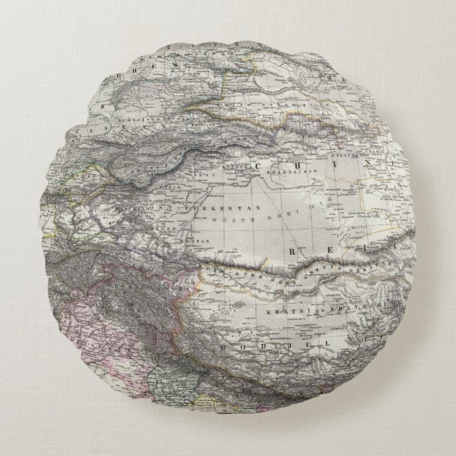 India and China Round Cushion (Front)
