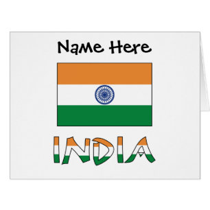 India and Indian Flag with Your Name