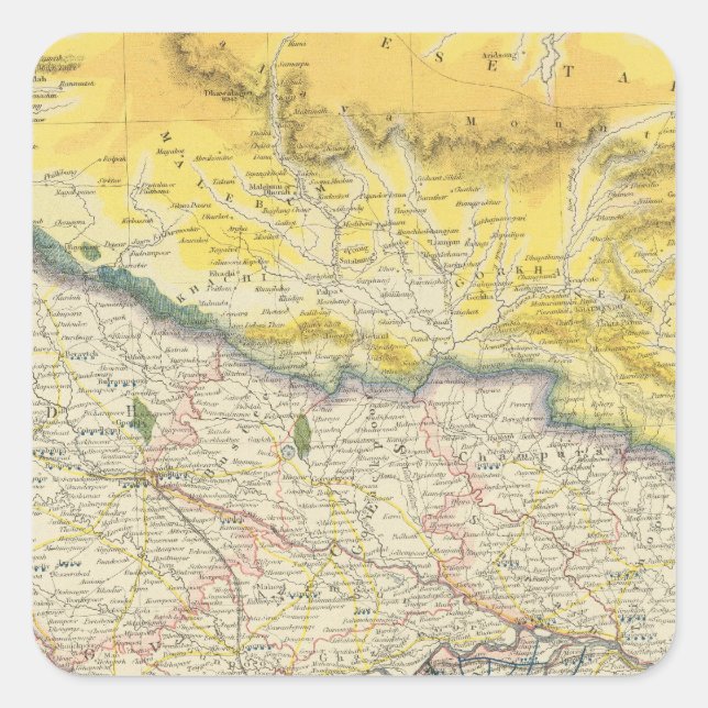 India and Nepal Square Sticker (Front)