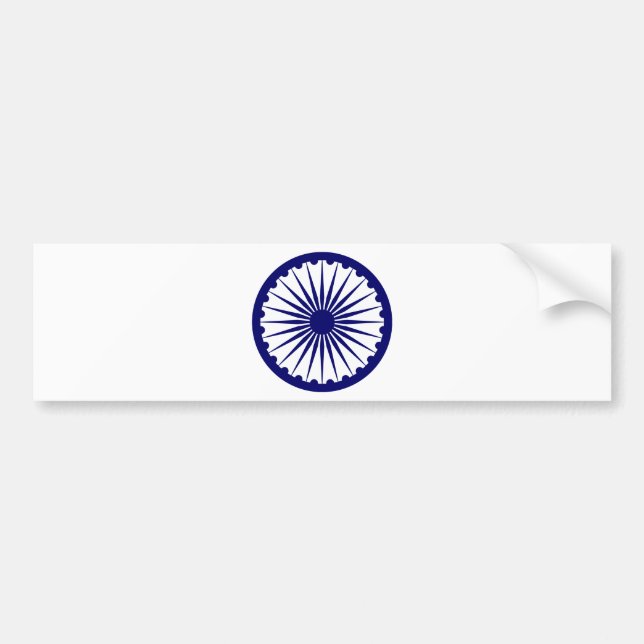 India Ashoka Chakra Bumper Sticker (Front)
