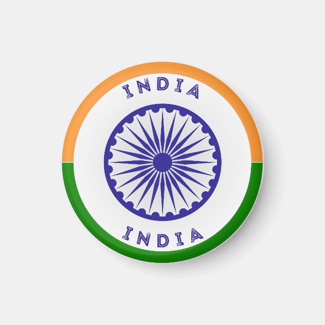 India Ashoka Chakra Circle Shape Magnet (Front)