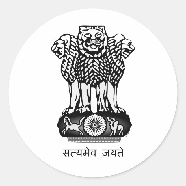 India Ashoka Chakra Classic Round Sticker (Front)
