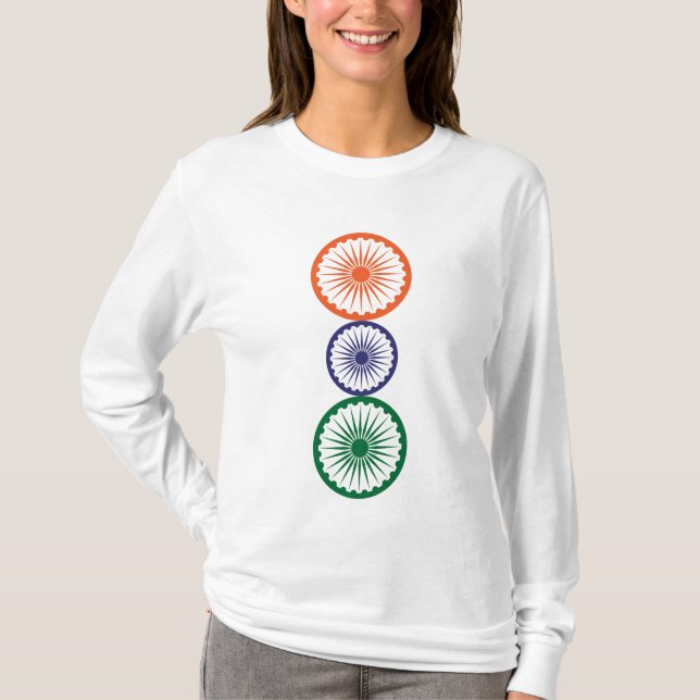 India Ashoka Chakras Alignment T-Shirt (Front)