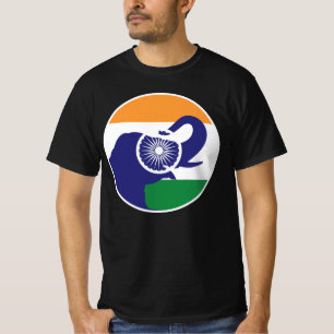 India Asian elephant Indian National Animal Flag T-Shirt