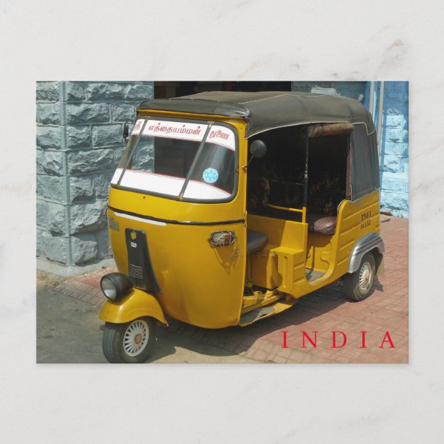 India auto rickshaw view postcard (Front)