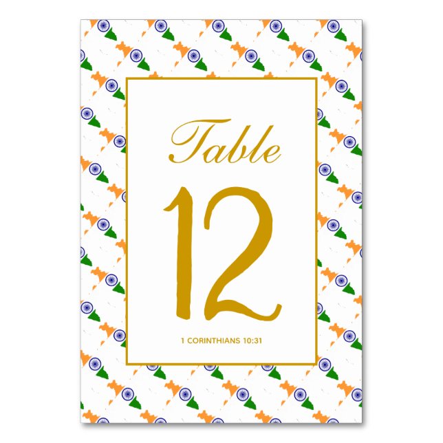 INDIA Banquet Celebration Wedding Table Number (Front)