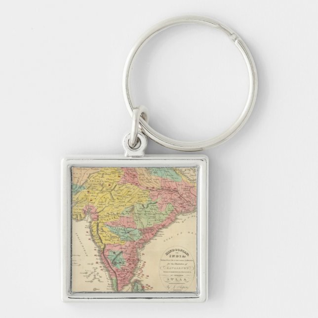 India Battles and Seiges Chonology Map Key Ring (Front)