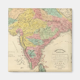 India Battles and Seiges Chonology Map Magnet
