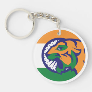 India Bengal Tiger Indian National Animal Flag Key Ring