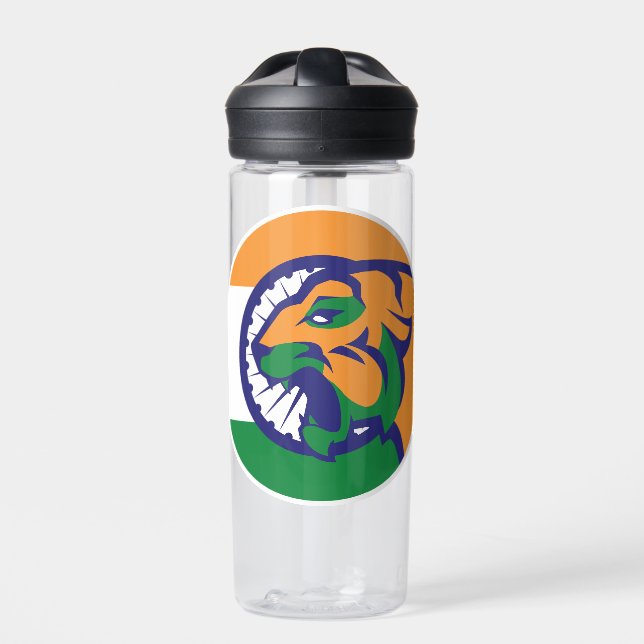 India Bengal Tiger Indian National Animal Flag Water Bottle (Front)