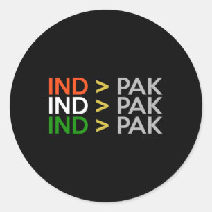 India Better Than Pakistan Indian Cricket Jersey Classic Round Sticker
