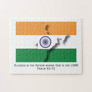 INDIA   Blessed Nation   INDIAN FLAG Jigsaw Puzzle