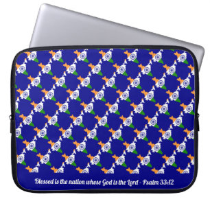 INDIA Blessed Nation Psalm 33:12 Laptop Sleeve