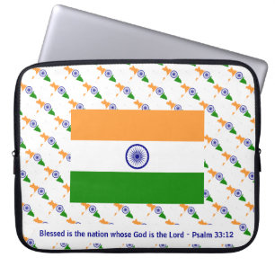 INDIA Blessed Nation Psalm 33:12 Laptop Sleeve