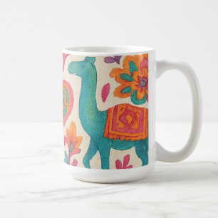 india bohemian colourful gypsy style watercolor coffee mug