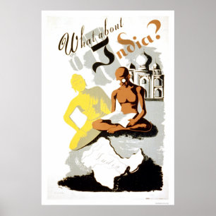 India Buddha Gandhi 1941 WPA Poster