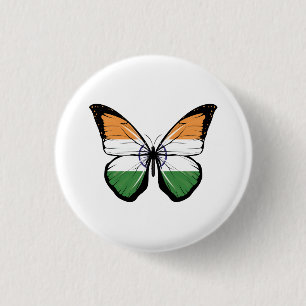 India Butterfly Flag 3 Cm Round Badge