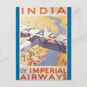 India by Imperial Airways Postcard