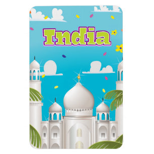 India Cartoon Travel print. Magnet