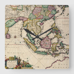 India & Ceylon to Australia Square Wall Clock