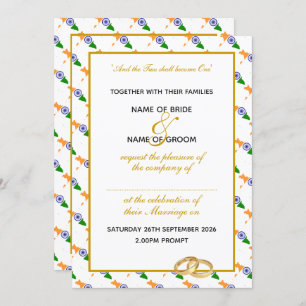 INDIA Christian Gold Script Celebration Wedding Invitation