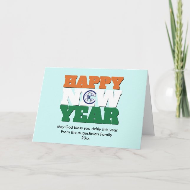 INDIA Christian HAPPY NEW YEAR Holiday Card (Front)