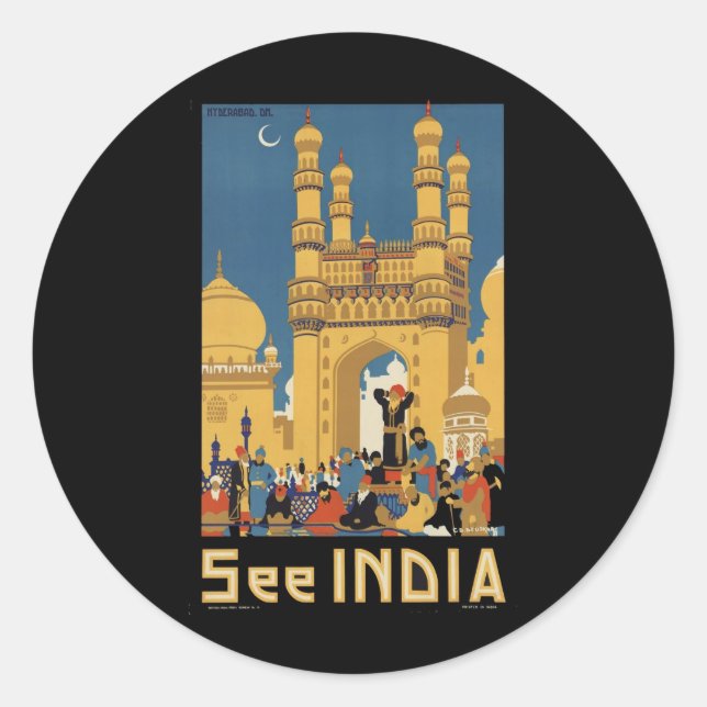 India Classic Round Sticker (Front)