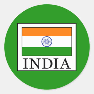 India Classic Round Sticker