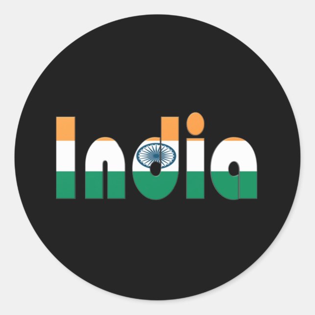 india classic round sticker (Front)
