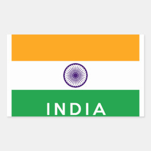 india country flag symbol name text rectangular sticker