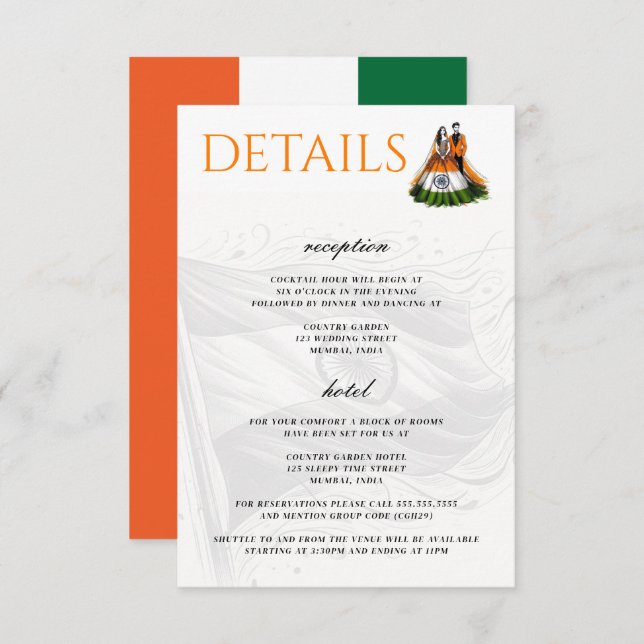 India Couple Enclosure Card (Front/Back)