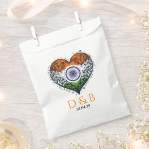 India Couple Heart Wedding Favour Bag